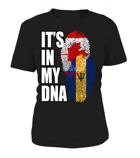 Barbadian And Canadian Mix Heritage DNA Flag Women's T-Shirt