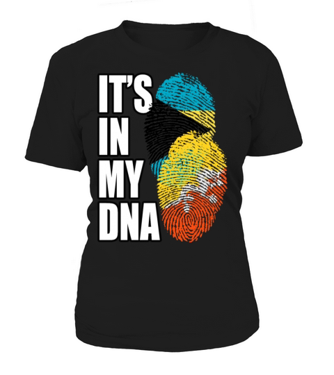 Bhutanese And Bahamian Mix Heritage DNA Flag Women's T-Shirt