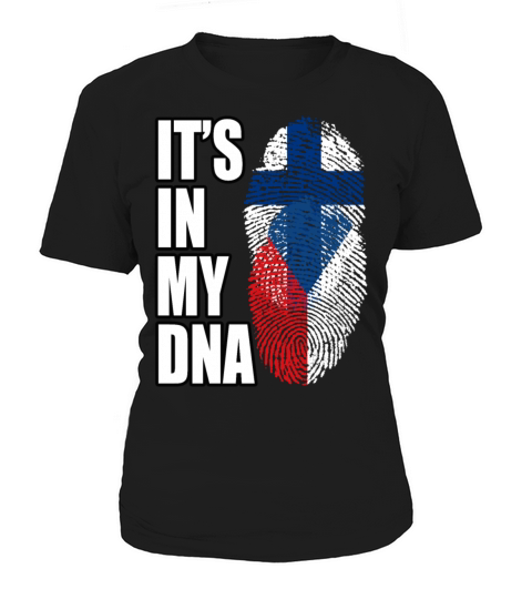 Finland And Czech Mix Heritage DNA Flag Women's T-Shirt