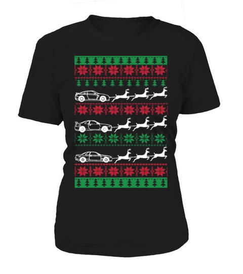 Merry Christmas Ugly Christmas Car Reindeer Sleigh Women's T-Shirt