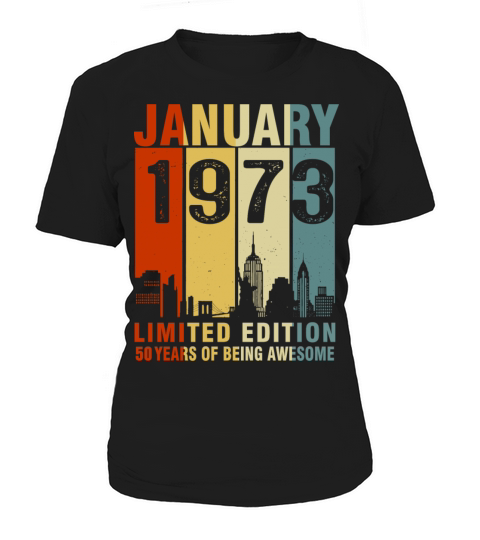 Vintage January 1973 50 Years Of Being Awesome Women's T-Shirt