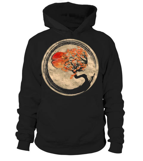 Bonsai Zen Buddhist Enso Circle Tree In Japanese Hoodie Unisex