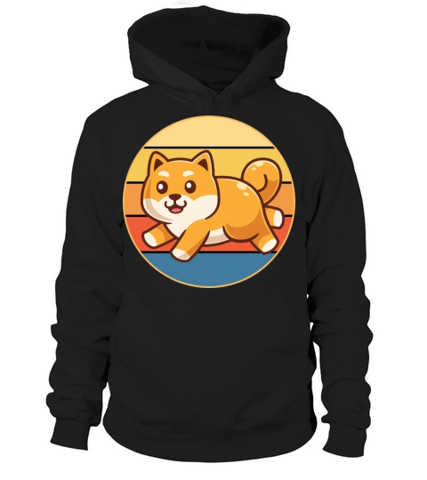 Cute Shiba Inu Dog Breed Vintage Retro Sunset Hoodie Unisex