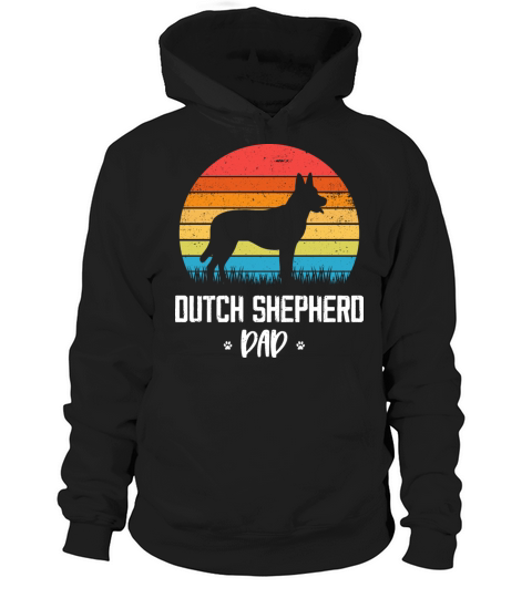 Dutch Shepherd Dad Retro Vintage Hoodie Unisex