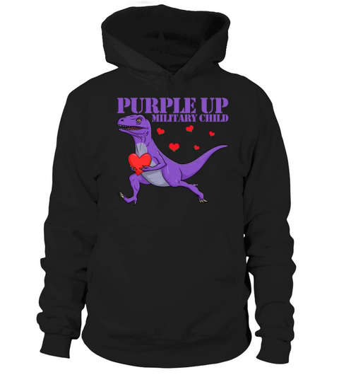 Purple Up Military Child Raptor Dinosaur Boys Hoodie Unisex