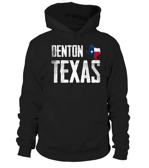 Vintage Denton Texas Flag Hoodie Unisex