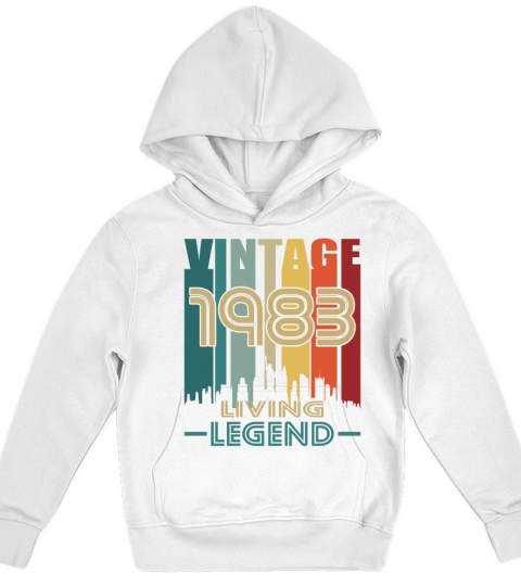 40th birthday vintage 1983 living legend Kids Hoodie