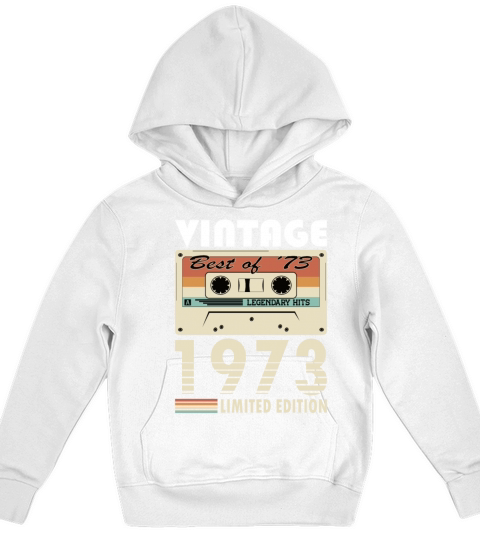 50th birthday vintage 1973 best of 1973 Kids Hoodie