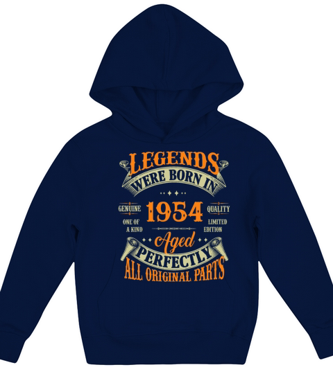 68th Birthday Vintage Legends Born In 1954 68 Year Kids Hoodie