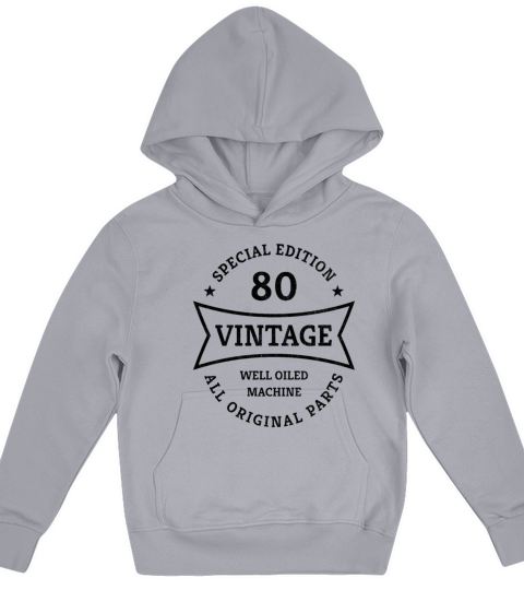 80 Years Old 80th Birthday Gifts Born 1943 Vintage Kids Hoodie