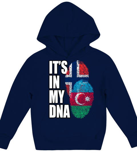 Azerbaijani And Norwegian Mix Heritage DNA Flag Kids Hoodie