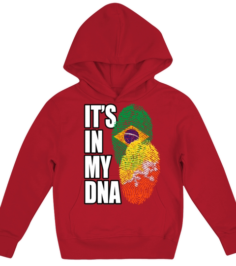 Bhutanese And Brazilian Mix Heritage DNA Flag Kids Hoodie