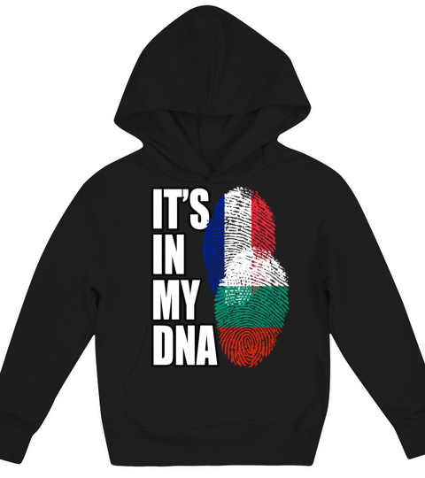 Bulgarian And French Mix Heritage DNA Flag Kids Hoodie