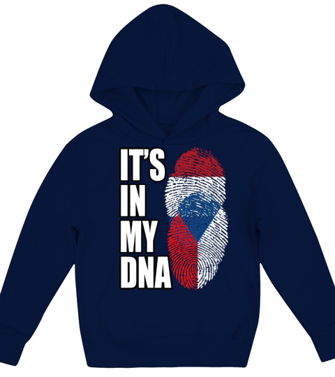 Czech And Dutch Mix Heritage DNA Flag Kids Hoodie