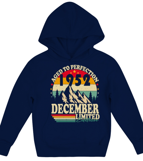December 1952 Vintage vintage retro birthday Kids Hoodie