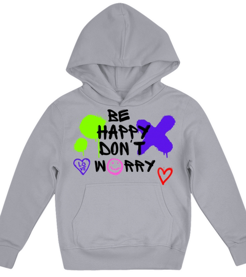 Dont Worry be Happy Design Kids Hoodie