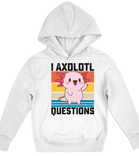 I Axolotl Questions Funny Retro Vintage Kids Hoodie