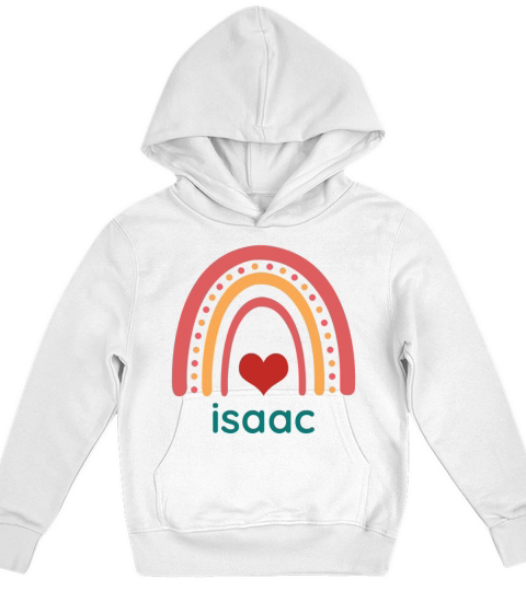isaac Vintage Boho Rainbow Kids Hoodie