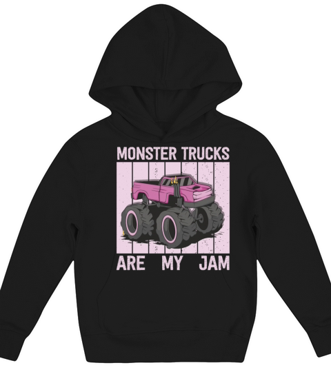 Monster Trucks Are My Jam Vintage Retro Kids Hoodie