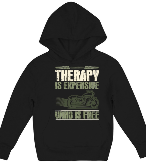 motorcycle therapy funny Kids Hoodie