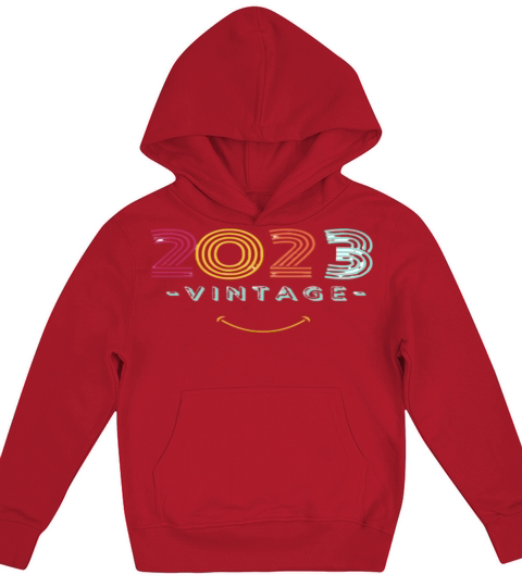 Neon Rainbow Retro 2023 NewYear Vintage Kids Hoodie