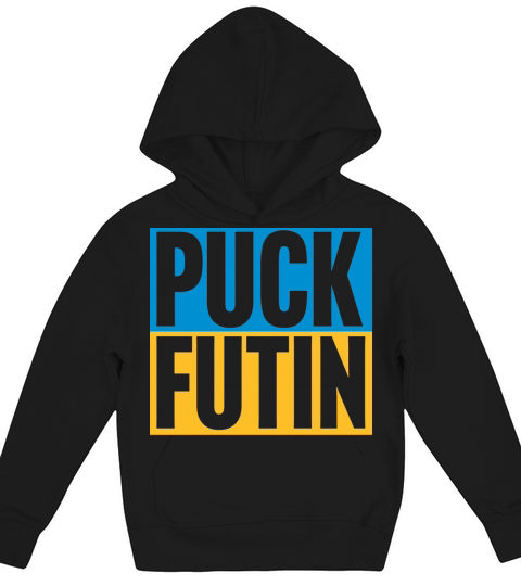 puck futin logo design Kids Hoodie