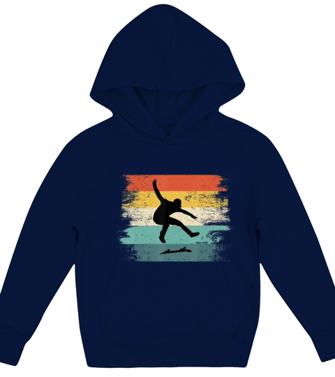 Skateboarder Gifts Vintage Skater Retro Kids Hoodie