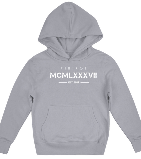 Vintage Born In 1987 Roman Numerals 35th Kids Hoodie