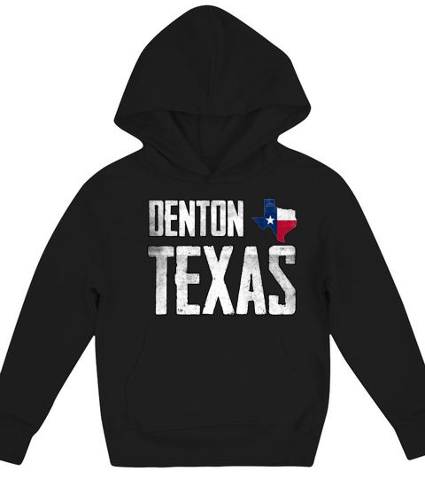 Vintage Denton Texas Flag Kids Hoodie
