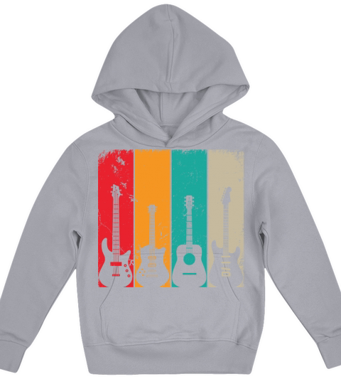 Vintage Guitar Retro Idea For Men Women Kids Hoodie