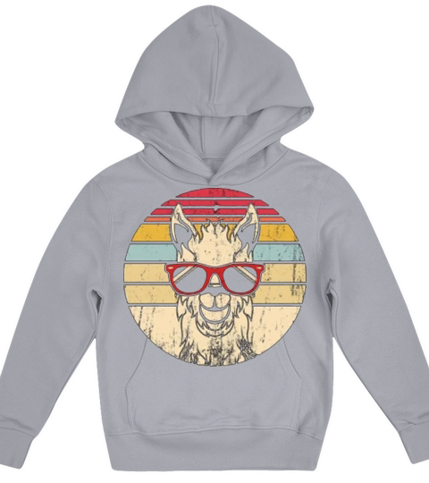 Vintage Llama Retro Colorful Alpaca Kids Hoodie
