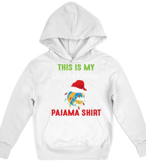 Volleyball Christrmas Pajama Santa Hat Kids Hoodie