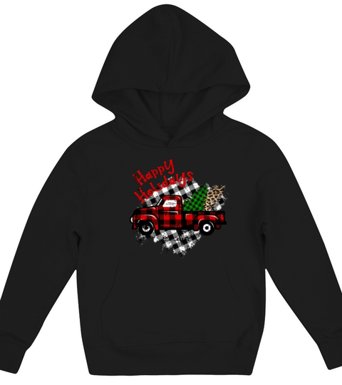 Xmas Christmas Happy Holidays Truck Kids Hoodie