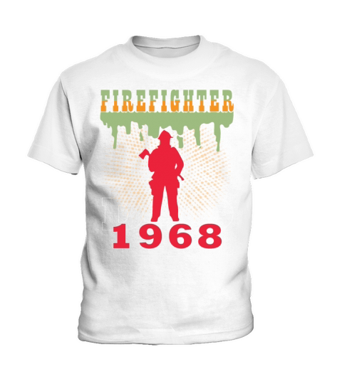 1968 vintage fireman birthday firefighter Kids T-Shirt