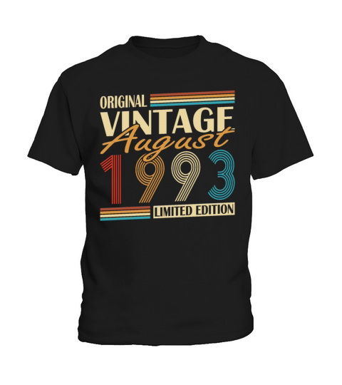 30th birthday vintage 1993 original august 1993 Kids T-Shirt