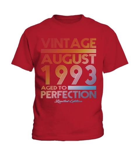 30th birthday vintage august 1993 limited edition Kids T-Shirt