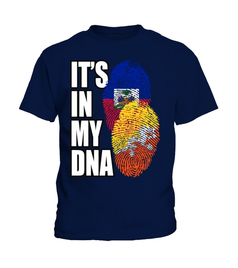 Bhutanese And Haitian Mix Heritage DNA Flag Kids T-Shirt