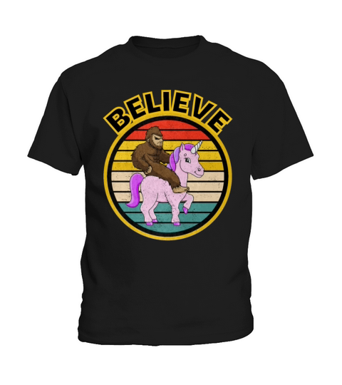 Bigfoot Riding A Unicorn Kids T-Shirt