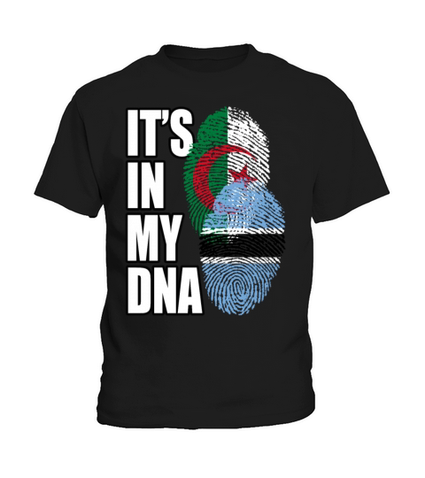 Botswana And Algerian Mix Heritage DNA Flag Kids T-Shirt