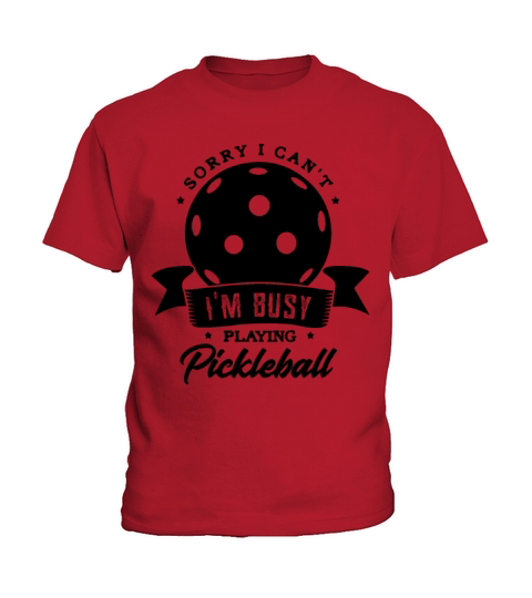 Busy Playing Pickleball Ironic Quote Kids T-Shirt
