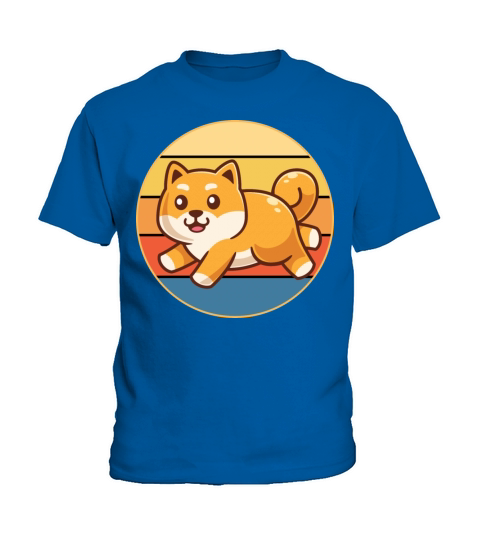 Cute Shiba Inu Dog Breed Vintage Retro Sunset Kids T-Shirt