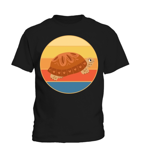 Cute Turtle Vintage Retro Sunset Marine Animal Kids T-Shirt