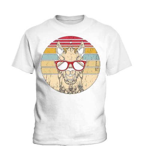 Vintage Llama Retro Colorful Alpaca Kids T-Shirt