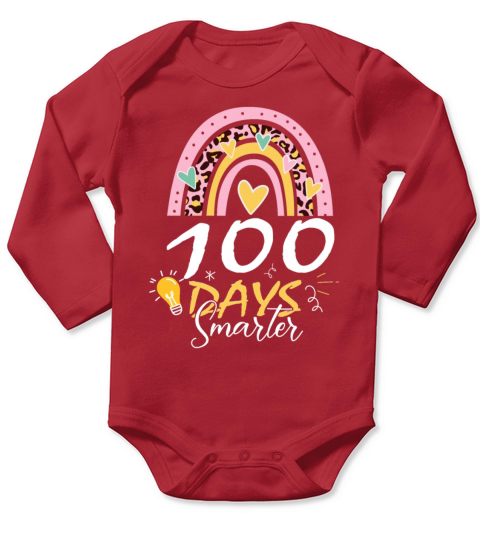 100 Days Of School Design for Kindergarten Teacher Long Sleeve Baby One-Piece