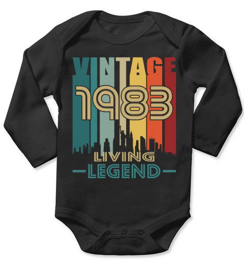 40th birthday vintage 1983 living legend Long Sleeve Baby One-Piece
