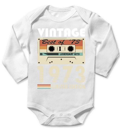 50th birthday vintage 1973 best of 1973 Long Sleeve Baby One-Piece