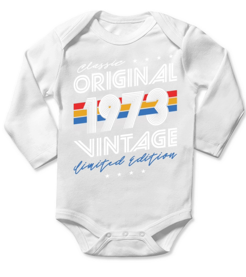 50th birthday vintage 1973 classic original 1973 Long Sleeve Baby One-Piece