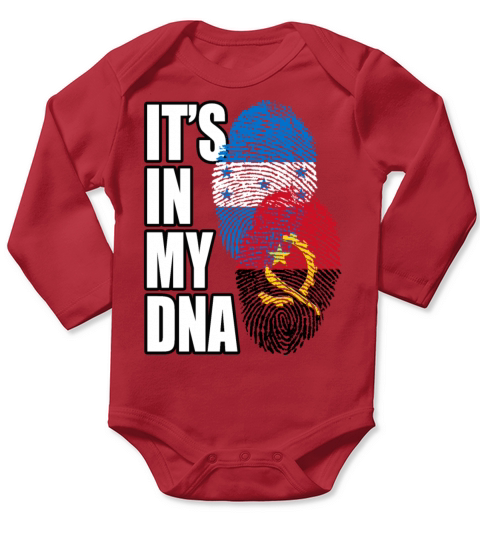 Angolan And Honduran Mix Heritage DNA Flag Long Sleeve Baby One-Piece