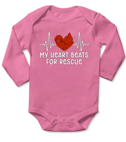 Animal Rescue My Heart Beats Foster Animal Rescuer Long Sleeve Baby One-Piece