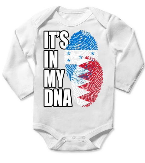 Bahraini And Honduran Mix Heritage DNA Flag Long Sleeve Baby One-Piece
